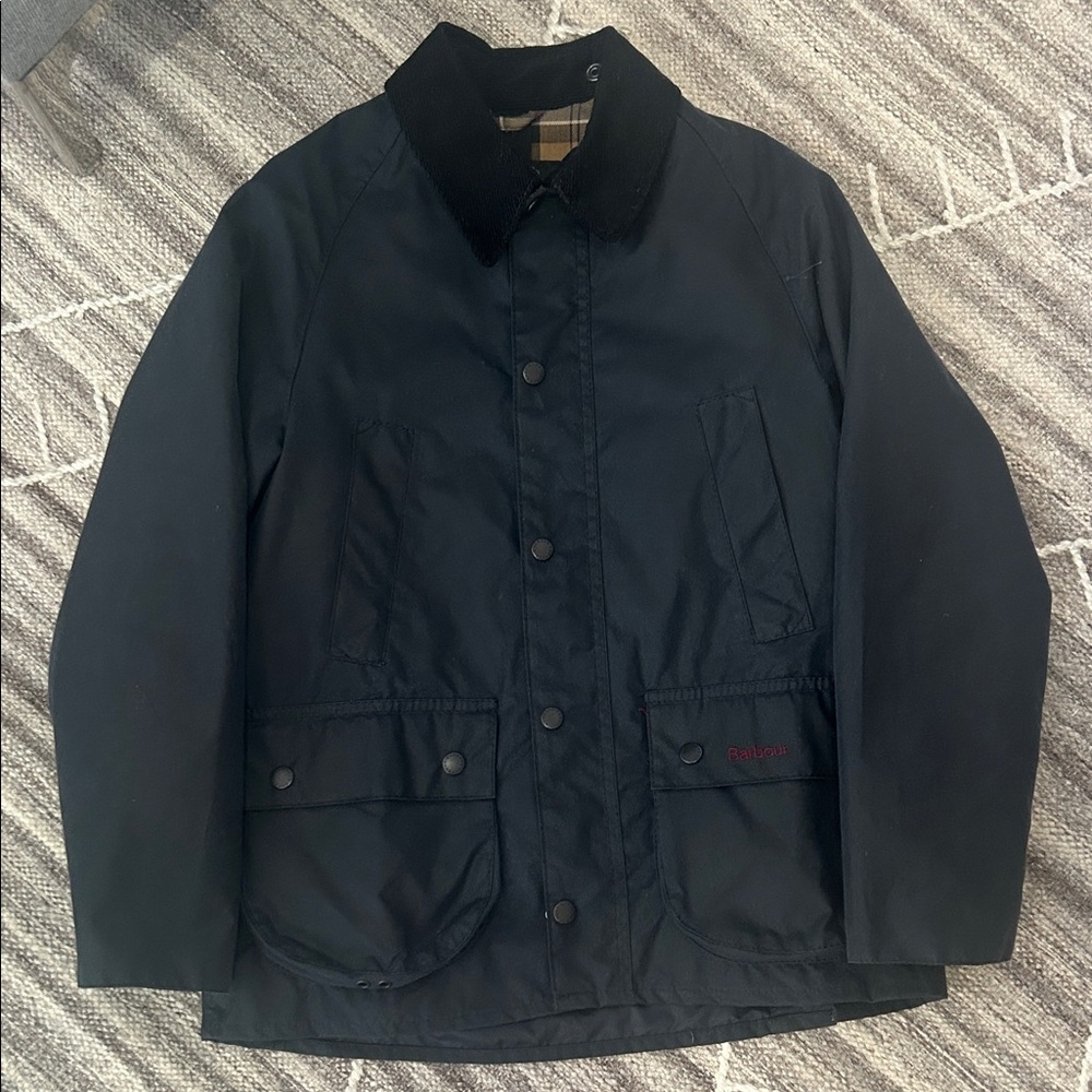 Barbour Navy Kids Bedale Waxed Jacket